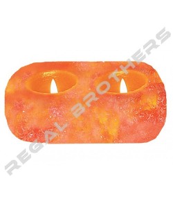 Himalayn Crystal 2 Hole Natural Tealight Candle Holder 2kg - 3kg